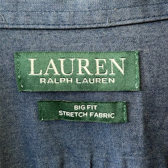 Lauren Ralph Lauren Size 18.5 - 34/35 (2XL) Big Fit Stretch Fit shirt. New w/tag - Picture 3 of 6